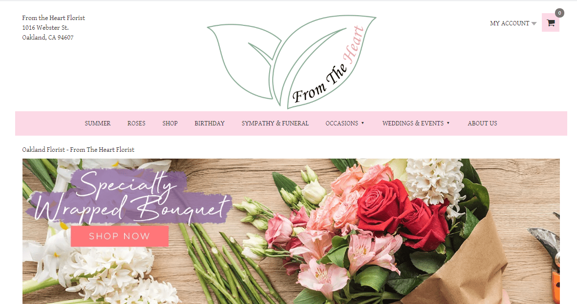 From the Heart Florists' Homepage