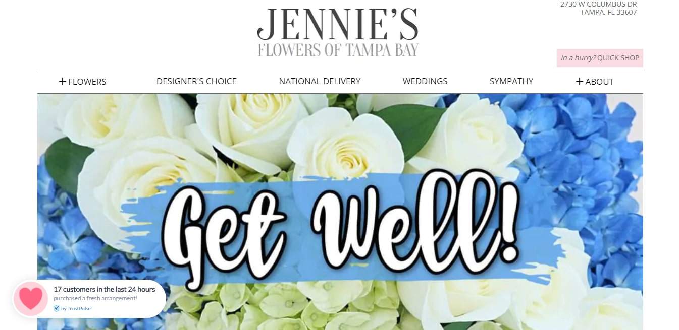 Jennie’s Flowers' Homepage