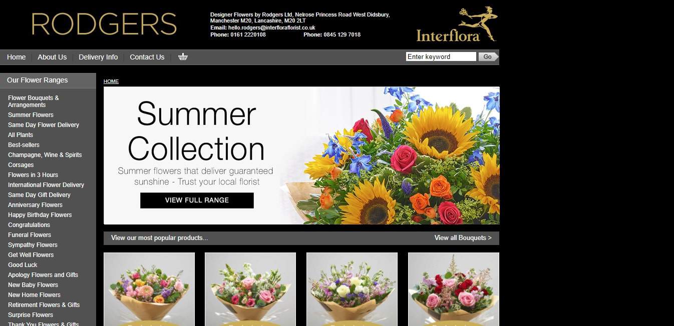 Designer Flowers By Rodgers' Homepage