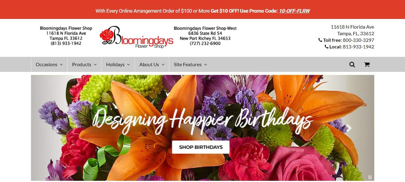 Bloomingdays Flower Shop's Homepage