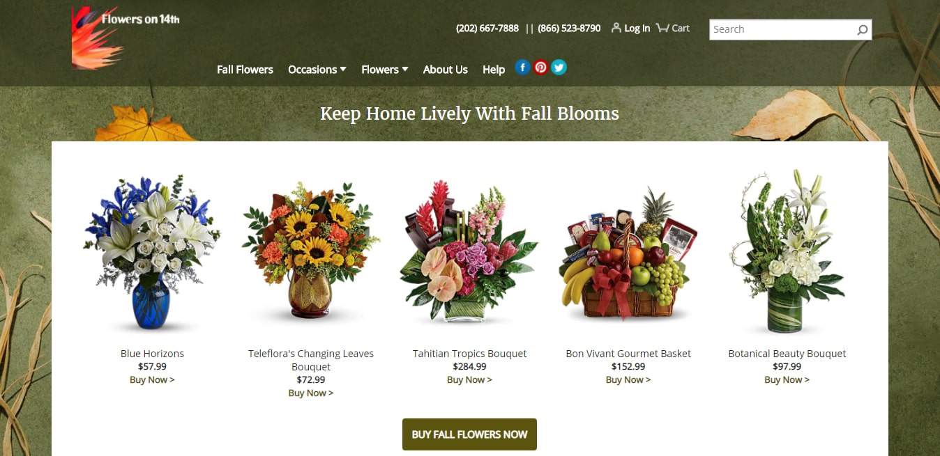 Flowers On Fourteenth's Homepage