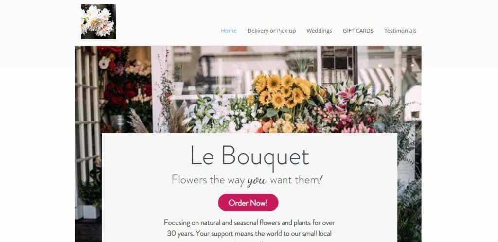 Le Bouquet Flower Shop's Homepage